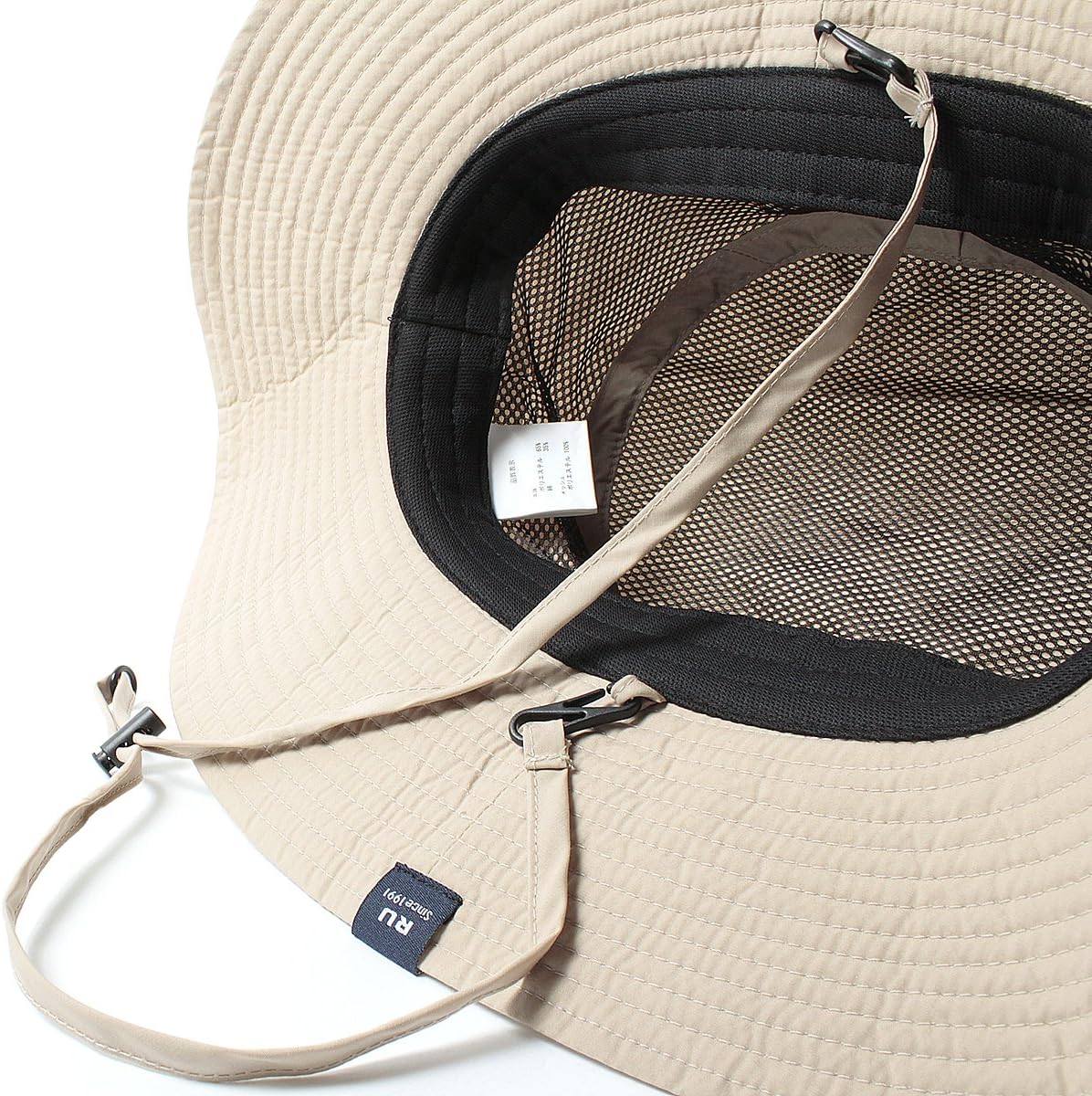 ベーシックエンチ Teflon Safari Hat 2 撥水 手洗い UVカット 99.9% UPF50+ ベンチレーション 通気性 蓄光 リフレクター 吸水速乾 サファリハット 日除け あご紐 洗える 雨 帽子 レディース メンズ ビッグサイズ