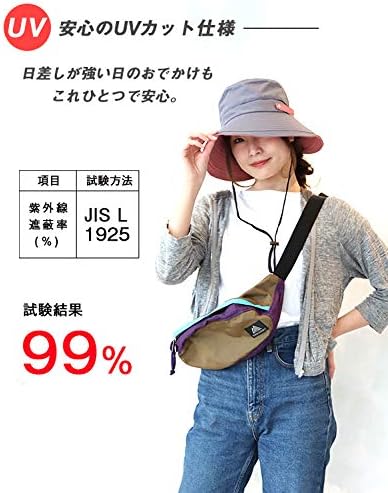 [DreamHats] ハット (内部メッシュ仕様で蒸れ軽減) 撥水加工 (折りたたみボタン付き) UVカット 帽子 レディース