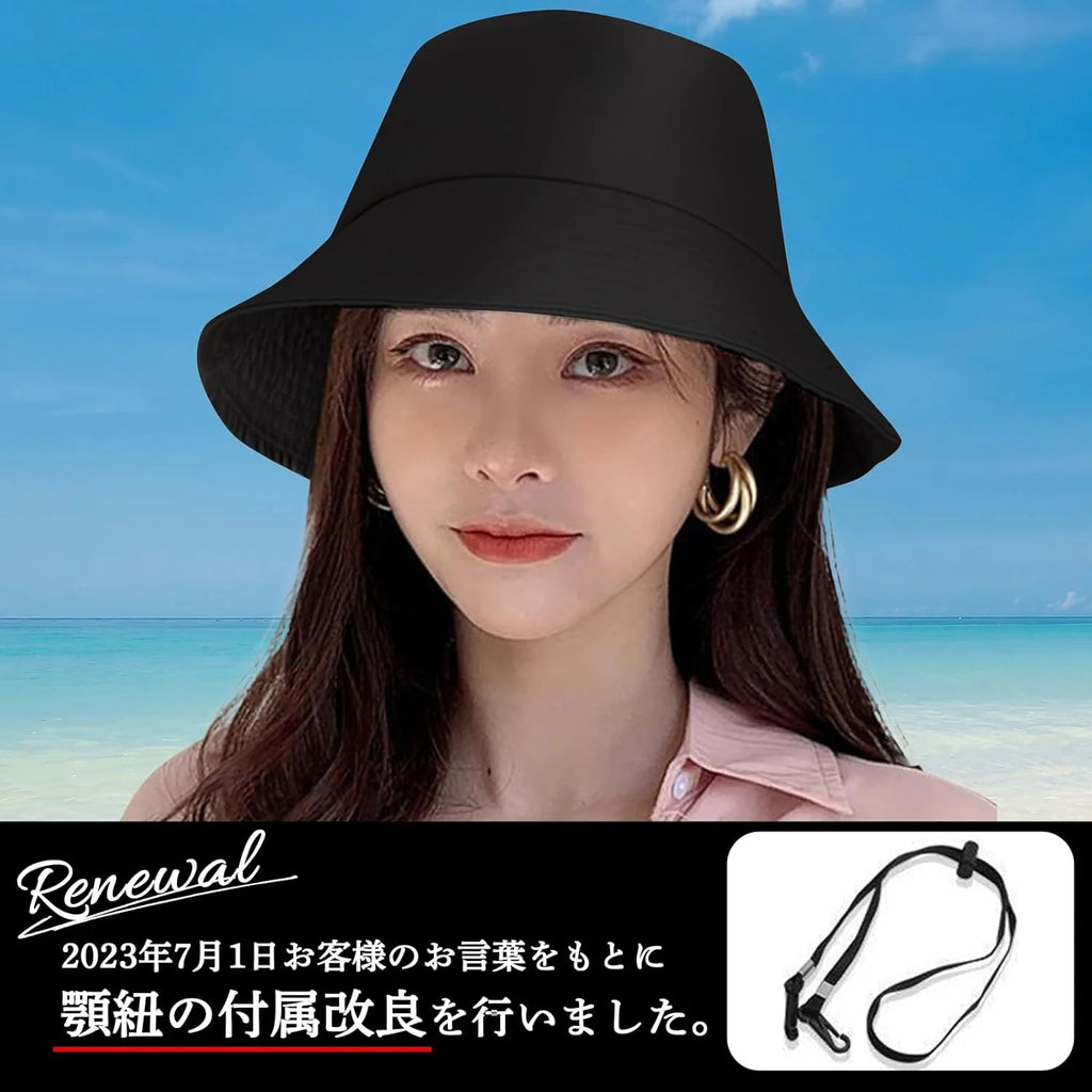 [mewin] 【紫外線遮蔽率99.9%保証】 バケットハット レディース 夏 春 フリーサイズ 日焼け防止 小顔効果 韓国 折りたたみ ハット バケハ hat 帽子 つば広 紫外線対策 コンパクト コットン 洗濯可能 無地