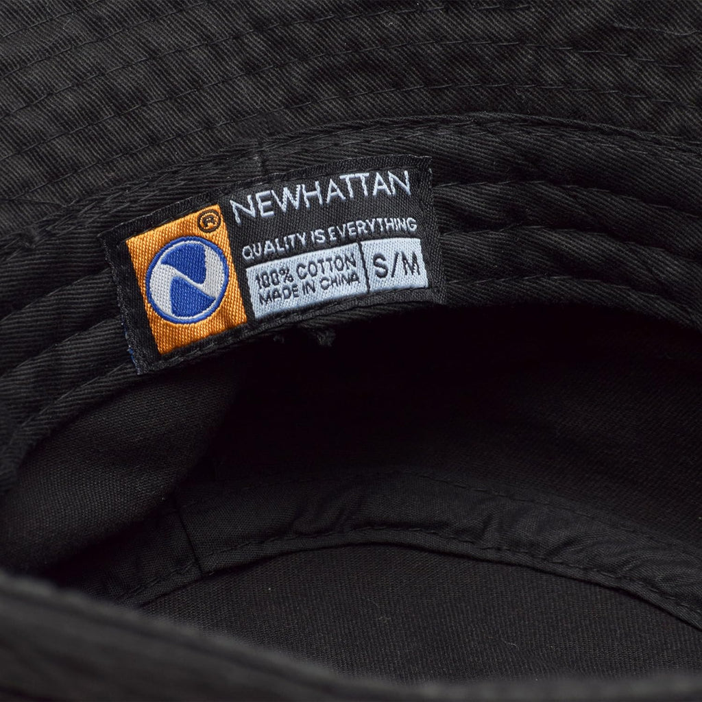 [ニューハッタン]NEWHATTAN ストーンウォシュ バケットハット 1500 ブラック L/XL(60cm～61cm) [並行輸入品]