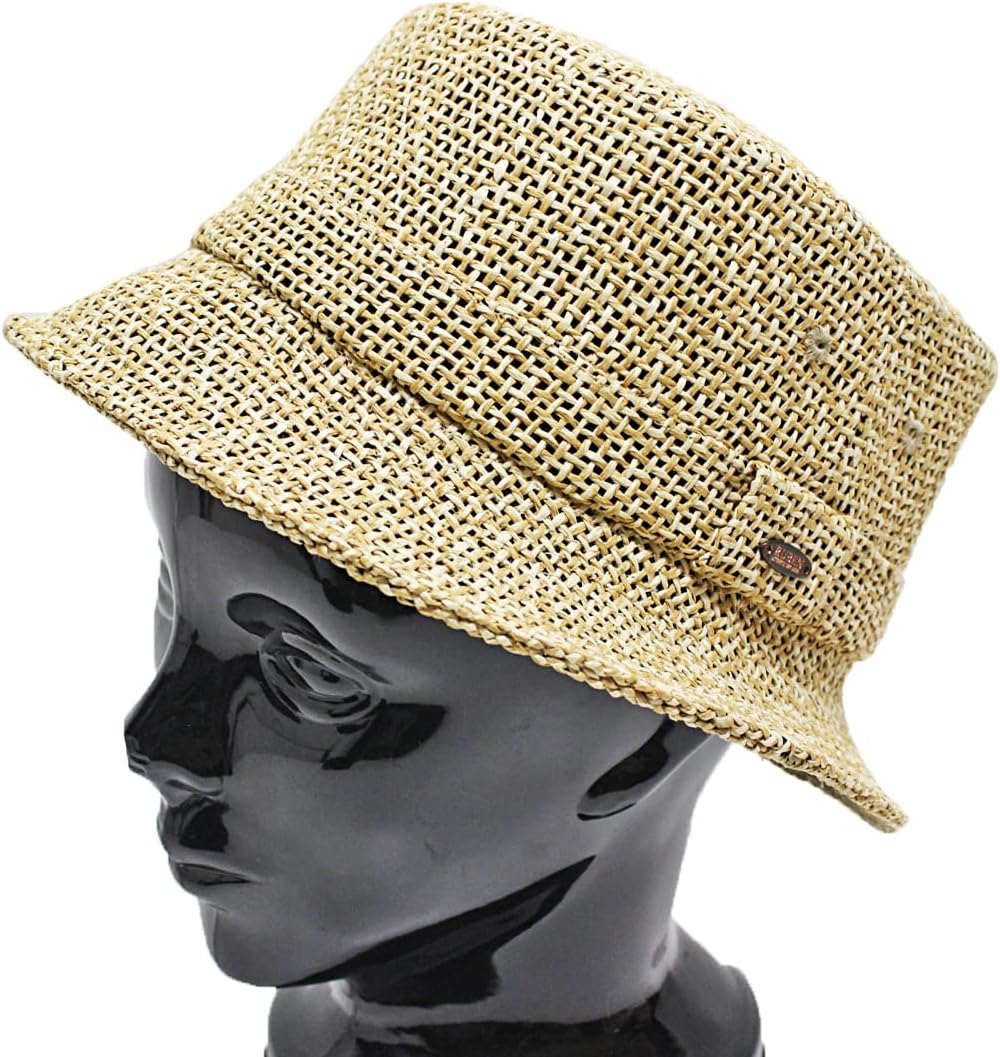 [ルーベン] 別注デザイン 大きいサイズも選べる PAPER PORKPIE HAT 麦わら帽子 麦わら ポークパイハット 麦わらハット ペーパーハット ミックスカラー FREE キャメル