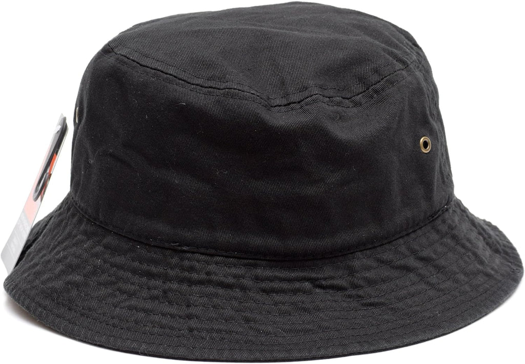 [ニューハッタン]NEWHATTAN ストーンウォシュ バケットハット 1500 ブラック L/XL(60cm～61cm) [並行輸入品]