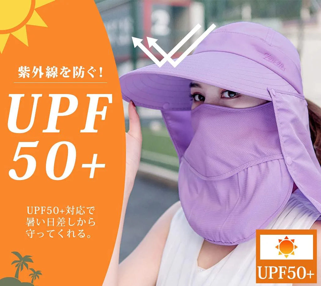 [Teddy] サンバイザー レディース UVカット UPF50+ 日焼け防止 つば広 日よけ帽子 キャップ 春 夏 秋 hat209