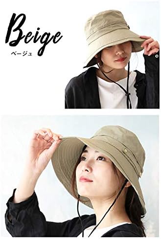 [DreamHats] ハット (内部メッシュ仕様で蒸れ軽減) 撥水加工 (折りたたみボタン付き) UVカット 帽子 レディース